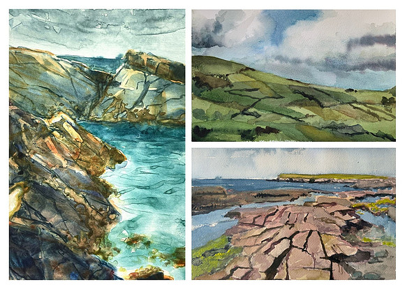 Watercolor & Monotypes Postcard - 1